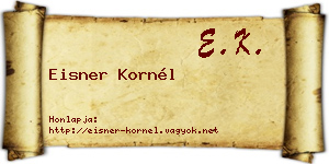 Eisner Kornél névjegykártya
